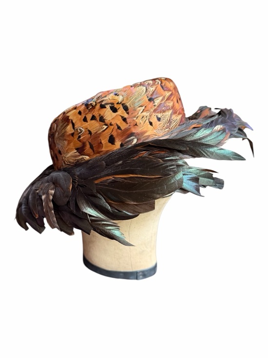 Vintage Accessories - Late 50s/60s Mitzi Lorenz “An Original Mitzi Creation” Pheasant Plumage Cocktail